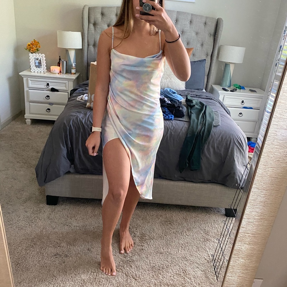 Skylar + Madison hi-low multicolor dress